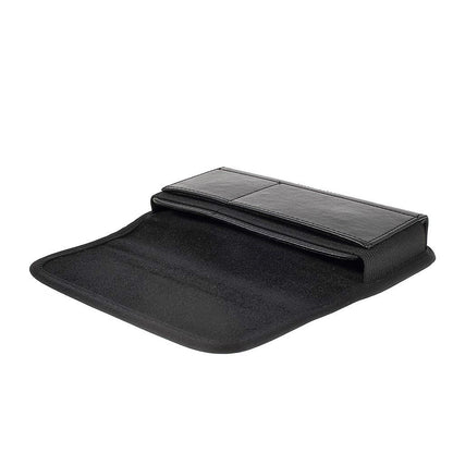 Horizontal Metal Belt Clip Holster with Card Holder in Textile and Leather for Colors Mobile Xfactor Elite E-10 - Black