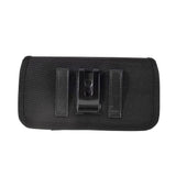 Horizontal Metal Belt Clip Holster with Card Holder in Textile and Leather for Sencor Element P502 - Black
