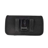 Horizontal Metal Belt Clip Holster with Card Holder in Textile and Leather for Lava X11 - Black