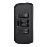 Horizontal Metal Belt Clip Holster with Card Holder in Textile and Leather for LG K12+ (2019) - Black