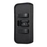 Horizontal Metal Belt Clip Holster with Card Holder in Textile and Leather for Alcatel One Touch Idol X+, 6043D - Black