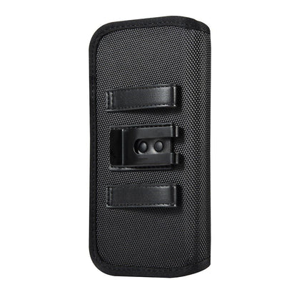 Horizontal Metal Belt Clip Holster with Card Holder in Textile and Leather for Colors Mobile Xfactor Elite E-10 - Black