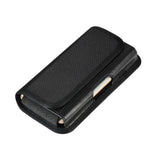 Horizontal Metal Belt Clip Holster with Card Holder in Textile and Leather for Huawei Enjoy 7 - Black