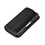 Horizontal Metal Belt Clip Holster with Card Holder in Textile and Leather for Qilive Q.4046, Q4046 - Black