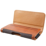 Case Metal Belt Clip Horizontal New Design Textile and Leather for Orange Neva Jet (2019) - Gray/Brown