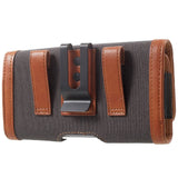 Case Metal Belt Clip Horizontal New Design Textile and Leather for BOLD N1 (2019) - Gray/Brown