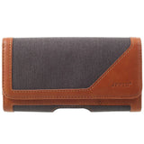 Case Metal Belt Clip Horizontal Design Textile and Leather for LAVA BENCO IRIS 59 (2020)