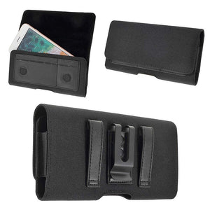 New Design Case Metal Belt Clip Horizontal Textile and Leather with Card Holder for LG K52 (2020)