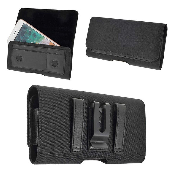 New Design Case Metal Belt Clip Horizontal Textile and Leather with Card Holder for BBK Vivo V19 (2020)
