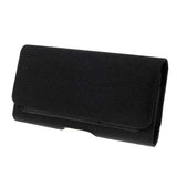 New Design Case Metal Belt Clip Horizontal Textile and Leather for BQ Mobile BQ-6424L Magic O (2020) - Black