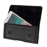 New Design Case Metal Belt Clip Horizontal Textile and Leather with Card Holder for QSMART LT200 (2020)