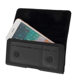 New Design Case Metal Belt Clip Horizontal Textile and Leather with Card Holder for Blackview BV9600E
