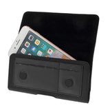 New Design Case Metal Belt Clip Horizontal Textile and Leather for myPhone Pocket Pro (2019) - Black