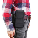 Nylon Belt Holster with Metal Clip and Card Holder for Samsung Galaxy M22 (2021)