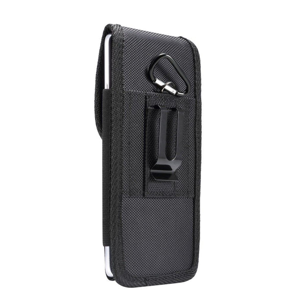 Nylon Belt Holster with Metal Clip and Card Holder for Motorola Moto G10 (2021)