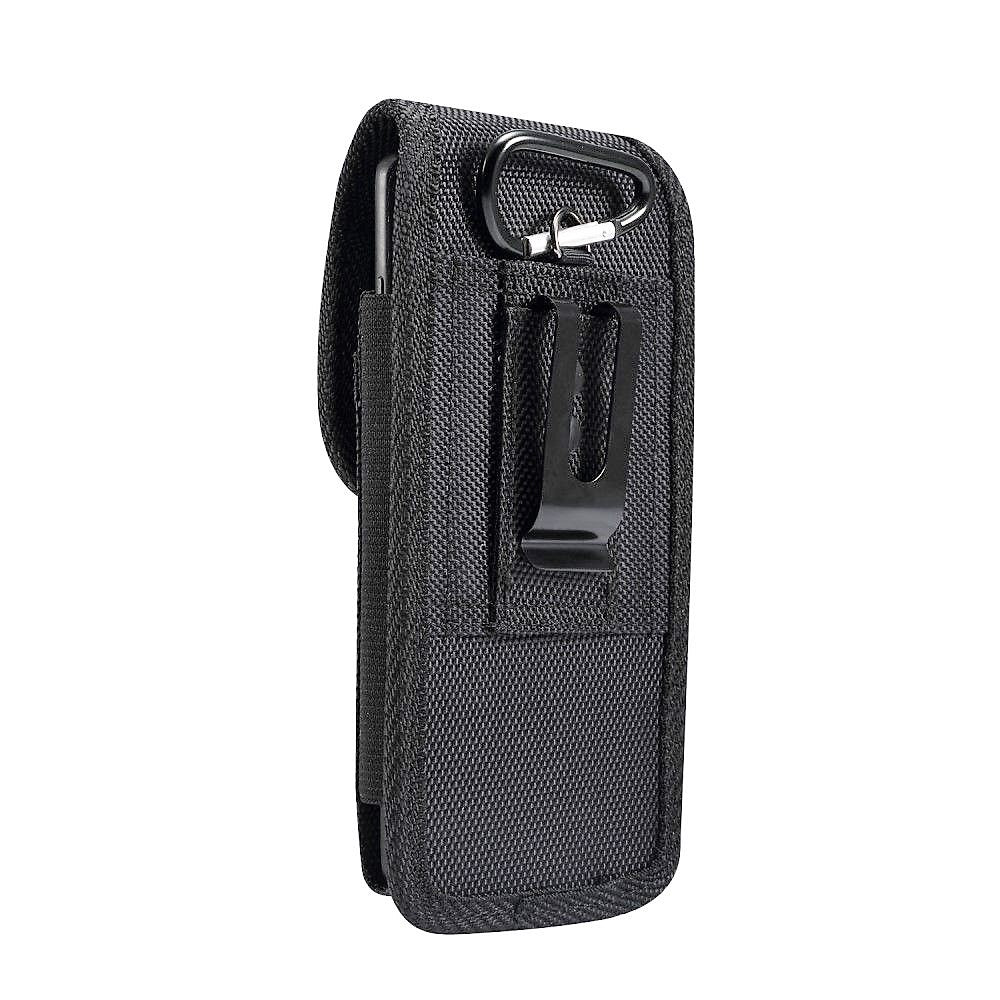 Nylon Belt Holster with Metal Clip and Card Holder for Vivo Y75 4G (2022)