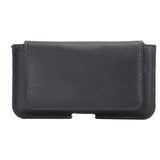 New Design Leather Horizontal Belt Case with Card Holder for BLU V5 (2019) - Black