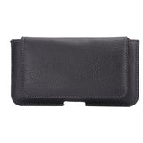 New Design Leather Horizontal Belt Case with Card Holder for ITEL P33 (2019) - Black