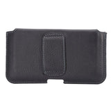 New Design Leather Horizontal Belt Case with Card Holder for GREATCALL Jitterbug Smart2 (2019) - Black