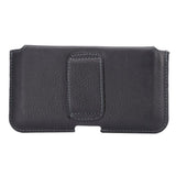 New Design Leather Horizontal Belt Case with Card Holder for ITEL P33 (2019) - Black