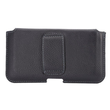 New Design Leather Horizontal Belt Case with Card Holder for ZTE Optus X Wave (2019) - Black