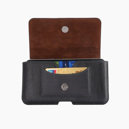 New Design Leather Horizontal Belt Case with Card Holder for BQ Mobile BQ-5540L Fast Pro (2019) - Black