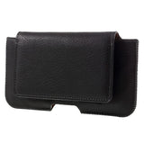 Leather Horizontal Belt Clip Case with Card Holder for Mobistel Cynus F3 - Black