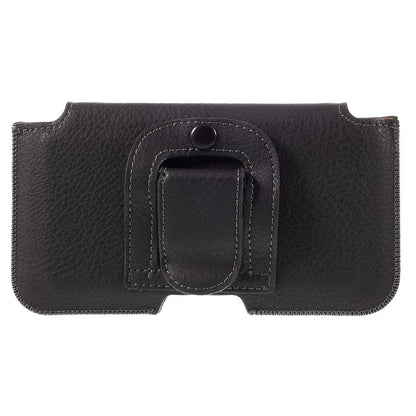 Leather Horizontal Belt Clip Case with Card Holder for Motorola Moto E4 (2017) - Black