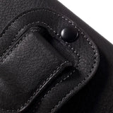 Leather Horizontal Belt Clip Case with Card Holder for Telefunken Enjoy TE - Black
