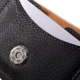 Leather Horizontal Belt Clip Case with Card Holder for BlackBerry Curve 8530 - Black