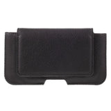 Leather Horizontal Belt Clip Case with Card Holder for MaxCom MM136 - Black