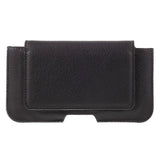 Leather Horizontal Belt Clip Case with Card Holder for Karbonn N7 - Black