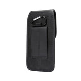 Belt Case Cover Vertical with Card Holder Leather & Nylon for Switel Rock S4500D - Black