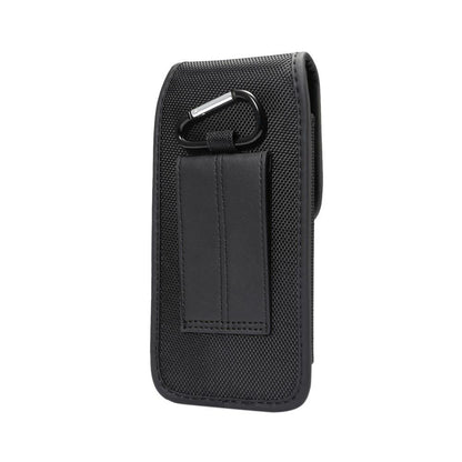 Belt Case Cover Vertical with Card Holder Leather & Nylon for Qilive Smartphone Q4 5.5 - Black