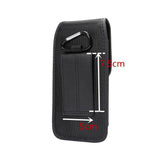 Belt Case Cover Vertical with Card Holder Leather & Nylon for Lava Z91 - Black