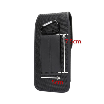 Belt Case Cover Vertical with Card Holder Leather & Nylon for Leagoo M5 Edge - Black