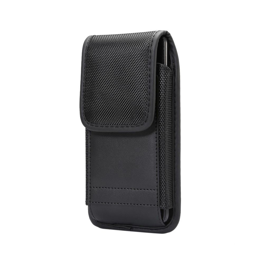 Belt Case Cover Vertical with Card Holder Leather & Nylon for VIVO Z10 (2018) - Black