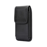 Belt Case Cover Vertical with Card Holder Leather & Nylon for ZTE Supreme, Virgin Mobile Supreme - Black