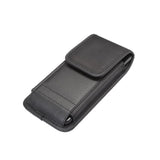 Belt Case Cover Vertical with Card Holder Leather & Nylon for Unistar U8 - Black