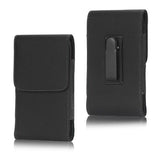 Leather Flip Belt Clip Metal Case Holster Vertical for Huawei Enjoy 10e (2020) - Black