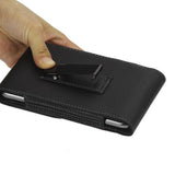 Leather Flip Belt Clip Metal Case Holster Vertical for Lenovo A6 Note (2019) - Black