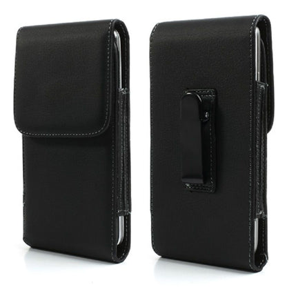 Leather Flip Belt Clip Metal Case Holster Vertical for Xolo Era 5X (2019) - Black