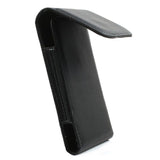 Leather Flip Belt Clip Metal Case Holster Vertical for Panasonic Eluga I7 (2019) - Black