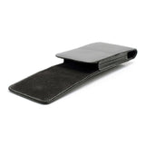 Leather Flip Belt Clip Metal Case Holster Vertical for LG LMX420HM K Series K40 (2019) - Black