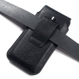 New Design Leather Cover Vertical Belt Case with Magnetic Closure for Symphony V128 (2019) - Black