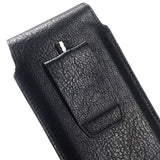 New Design Leather Cover Vertical Belt Case with Magnetic Closure for Casper VIA F3 (2019) - Black