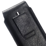 New Design Leather Cover Vertical Belt Case with Magnetic Closure for FUJITSU ARROWS J (2019) - Black