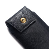 New Design Leather Cover Vertical Belt Case with Magnetic Closure for HIGHSCREEN Wallet (2019) - Black