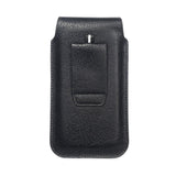 New Design Leather Cover Vertical Belt Case with Magnetic Closure for Telstra Tough Max 3 (2020) - Black