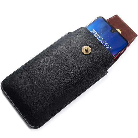 New Design Leather Cover Vertical Belt Case with Magnetic Closure for HONOR 30S (2020) - Black